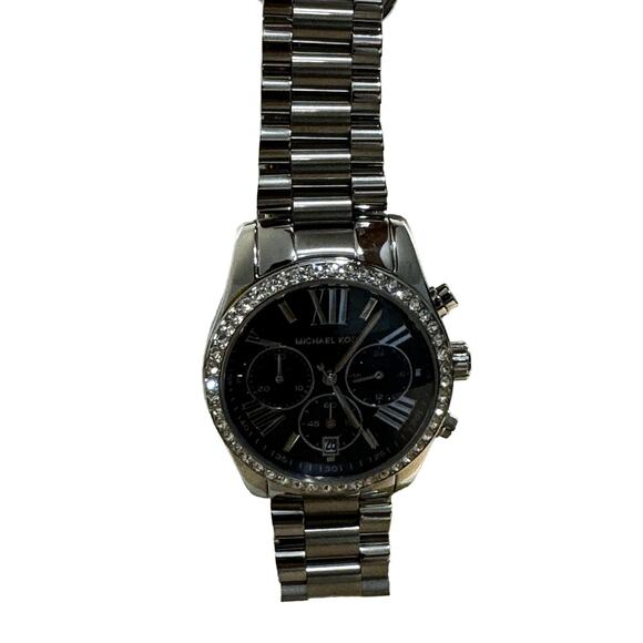 Michael Kors Women\'s Lexington Pavé Silver Tone Crystal 38MM Watch main image 5